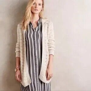 Anthropologie Sleeping on snow open long cardigan